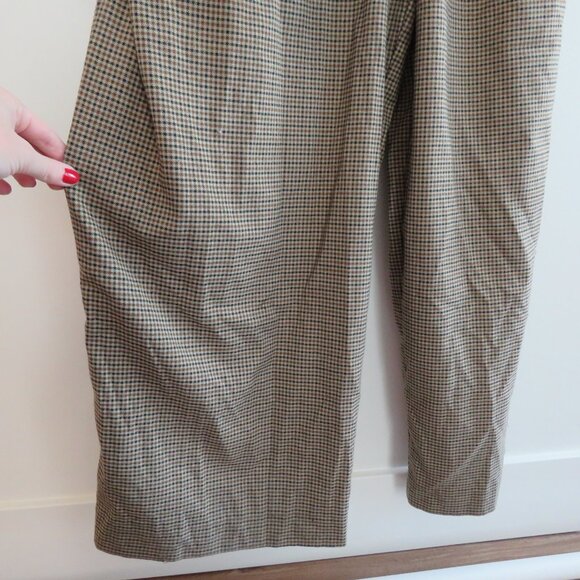 ELOQUII Belted Wide Leg Sleeveless Jumpsuit in Tan Plaid - Size US 24 - Picture 11 of 15